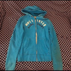 Hollister Men’s Blue Zip Up Hoodie